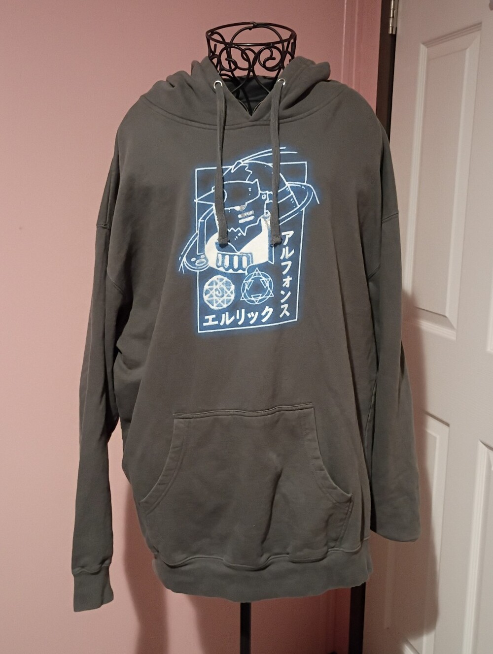 🌻 Hot Topic Full Metal Alchemist Anime Grey And Blue Hoodie Unisex 2x